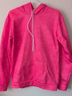 Bright Hot Pink Hooded Sweatshirt NWOT